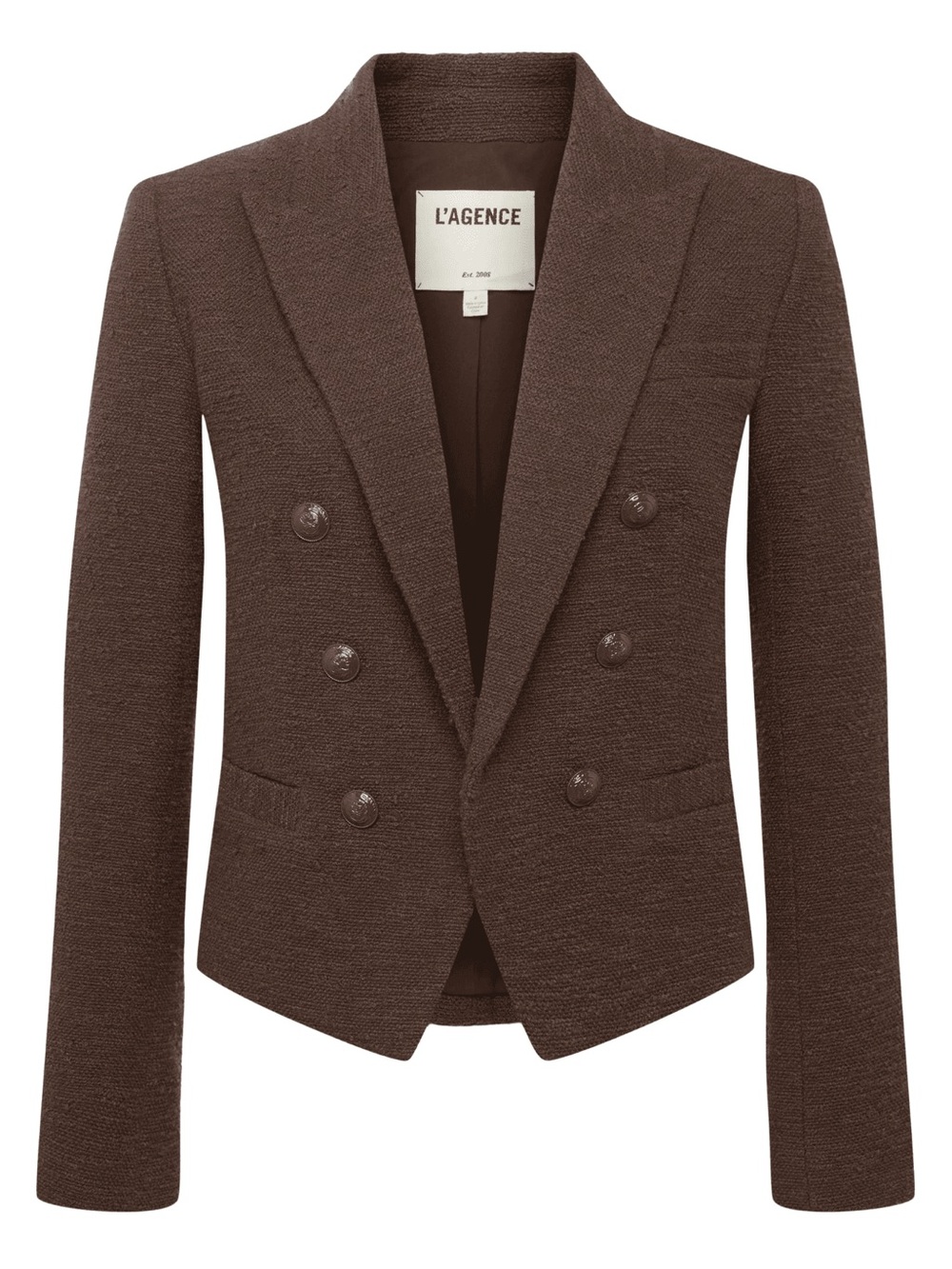 NWOT L'AGENCE Brooke Tweed Blazer - Espresso Brown
